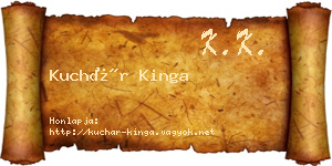 Kuchár Kinga névjegykártya